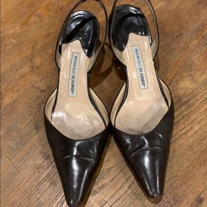 Manolo Blahnik Carolyne Brown Leather
